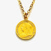Authentic 1895 British coin necklace in 18ct gold plated sterling silver, reflecting Old Money elegance