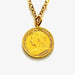 Authentic 1896 British coin necklace in 18ct gold plated sterling silver, reflecting Old Money sophistication