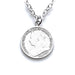 Authentic 1897 British coin necklace in sterling silver, exuding Old World charm