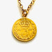 Elegant 1897 Victorian British three pence coin pendant on 18ct gold plated sterling silver necklace