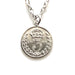 Elegant 1898 Victorian British three pence coin pendant with sterling silver necklace