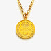 Genuine 1898 Victorian three pence coin pendant with a stunning 18ct gold plated sterling silver chain