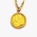 Authentic 1898 British coin necklace in 18ct gold plated sterling silver, reflecting Old Money sophistication