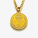 Luxurious 1899 Victorian British three pence coin pendant on 18ct gold plated sterling silver necklace