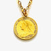 Authentic 1899 British coin necklace in 18ct gold plated sterling silver, exuding Old Money elegance