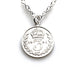 1901 Victorian Sterling Silver Threepence Coin Necklace on white background