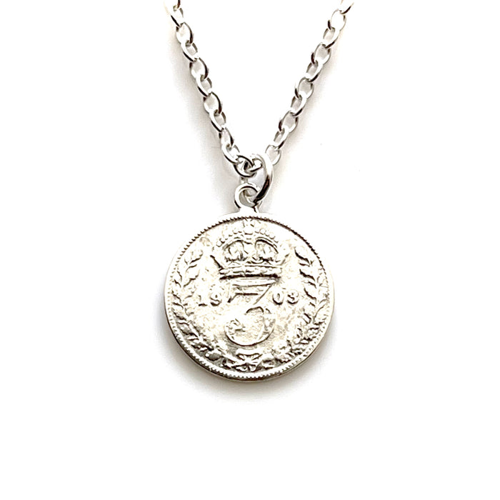 Edward VII 1903 Silver Threepence Coin Necklace
