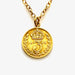 1908 British Three Pence Gold Plated Coin Necklace by Roberts & Co