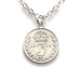Antique 1909 British Silver Threepence Coin Necklace in Sterling Silver by Roberts & Co