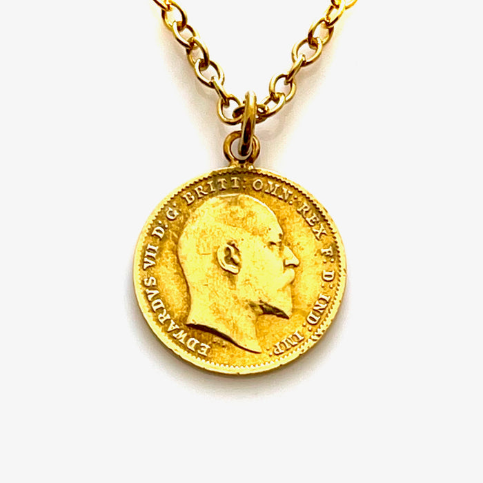 1909 British Three Pence Gold Plated Coin Necklace | Timeless Treasure | Roberts & Co