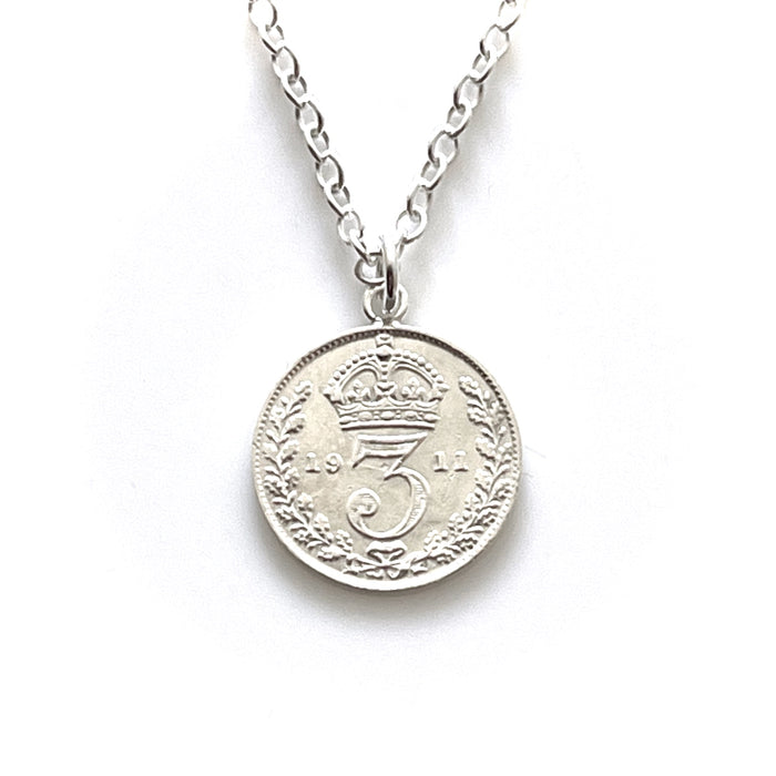Authentic 1911 Sterling Silver Coin Necklace from Roberts & Co Collection