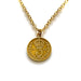 Elegant 1912 gold plated British coin necklace by Roberts & Co