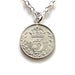 Antique 1913 British Silver Three Pence Coin Necklace