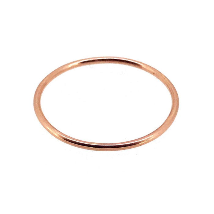 Handcrafted 1mm Red Rose Gold Skinny Stacking Ring