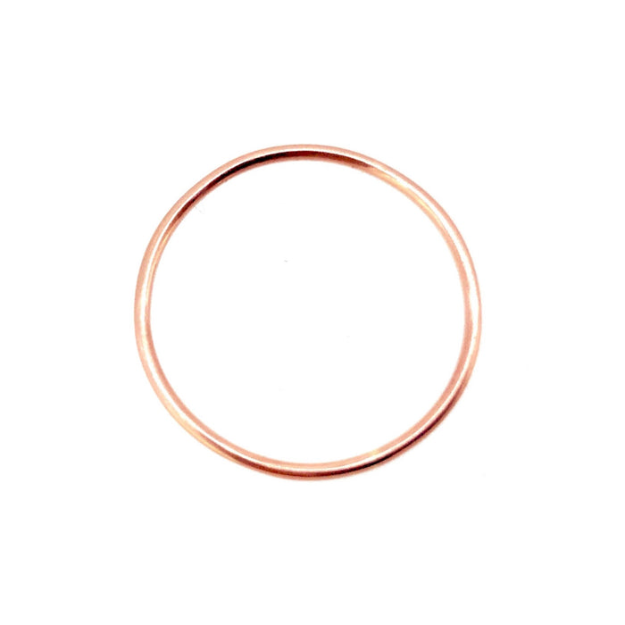 1mm Solid 9ct Red Rose Gold Slim Round Wedding Band or Skinny Stacking Ring - Delicate Elegance by Roberts & Co