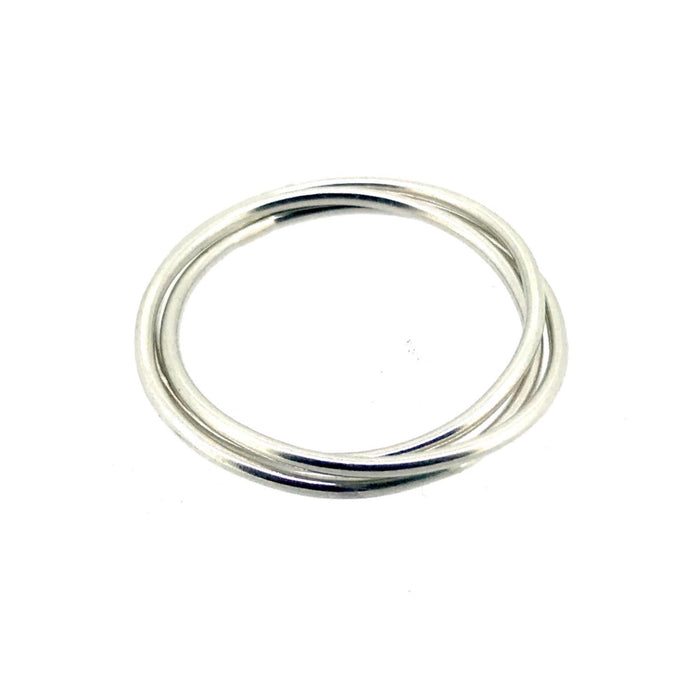 Russian Wedding Ring with 1mm Rolling Trinity Bands