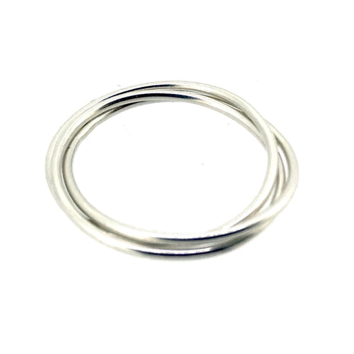 Sterling Silver Russian Wedding Ring with 1mm Rolling Trinity Bands