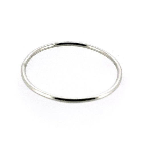 1mm Sterling Silver Skinny Round Band Stacking Ring front view