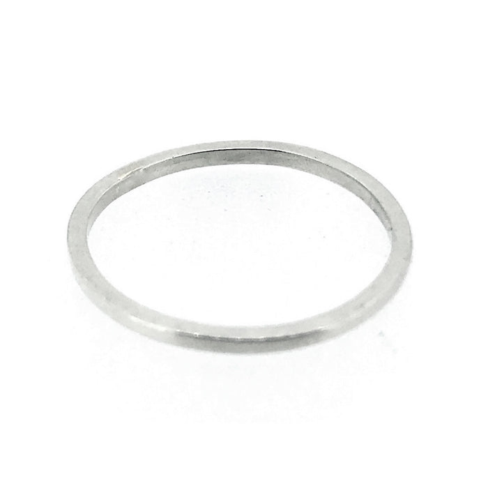 Sterling Silver Skinny Square Band Stacking Ring