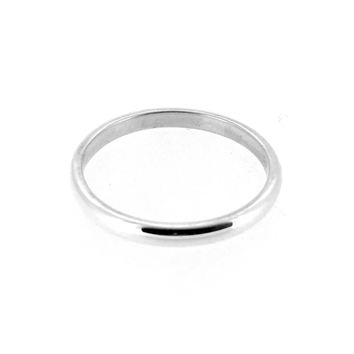 Sterling Silver Wedding Band in D Shape