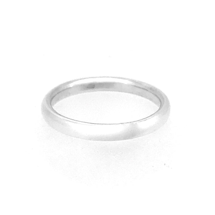 2mm Sterling Silver Court Shaped Wedding Band Ring | Roberts & Co