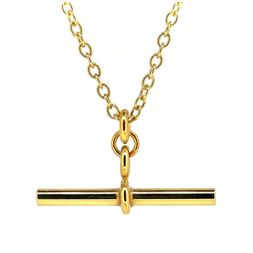 Elegant 18ct gold vermeil T-Bar necklace