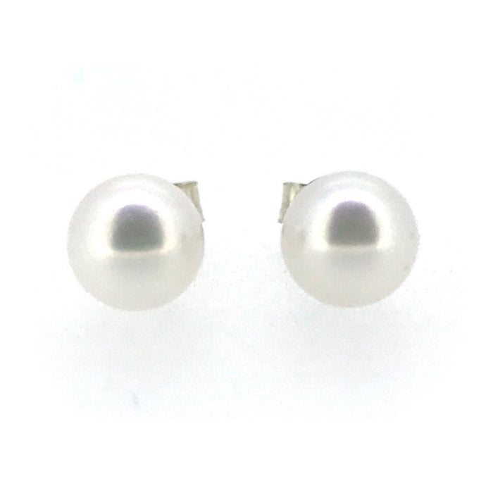 5mm round Akoya pearl stud earrings in 18ct white gold