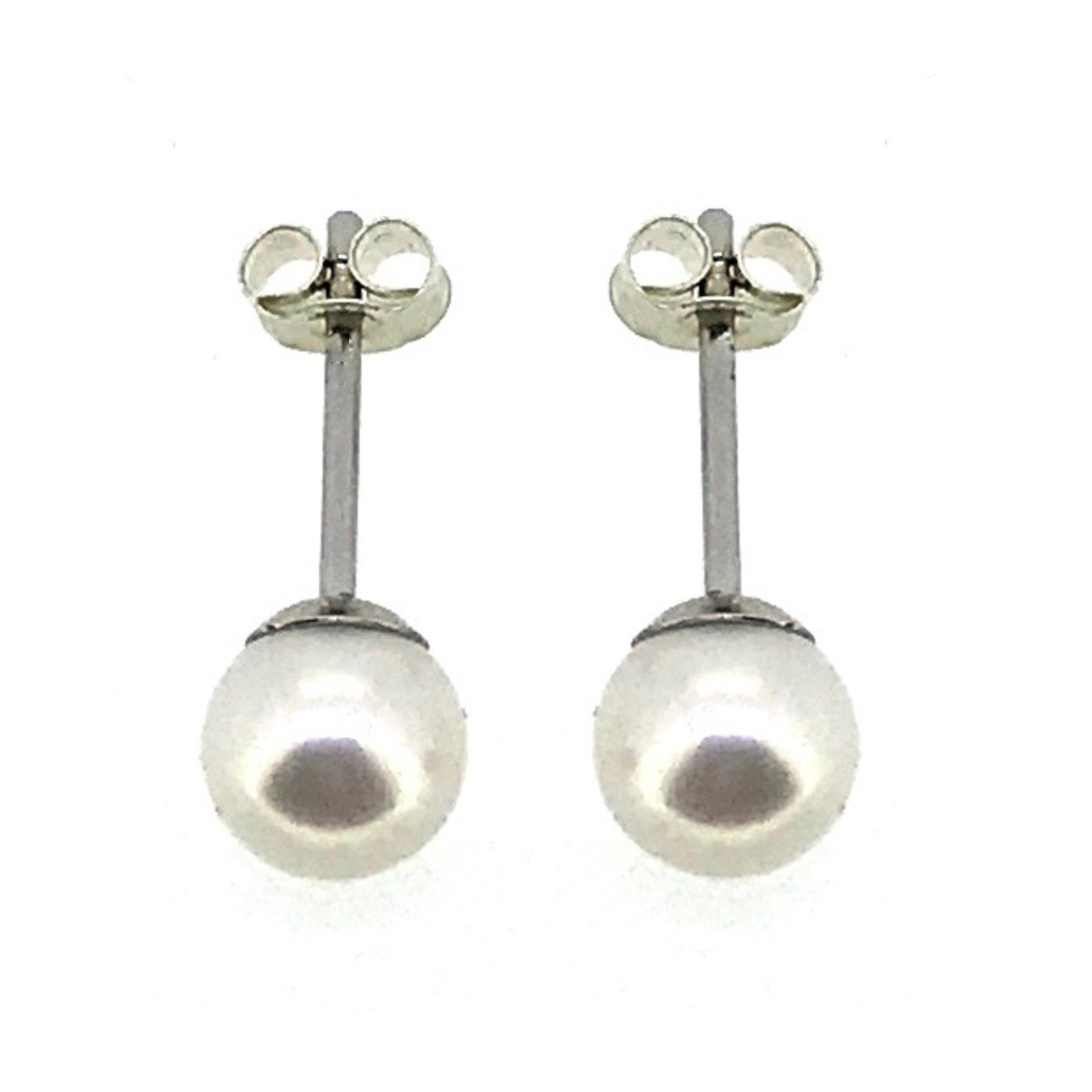 White Pearl Stud Earrings 5mm