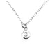 Personalised 6mm sterling silver disc pendant showcasing engraved letter O