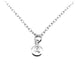 Personalised 6mm sterling silver disc pendant showcasing engraved letter Q