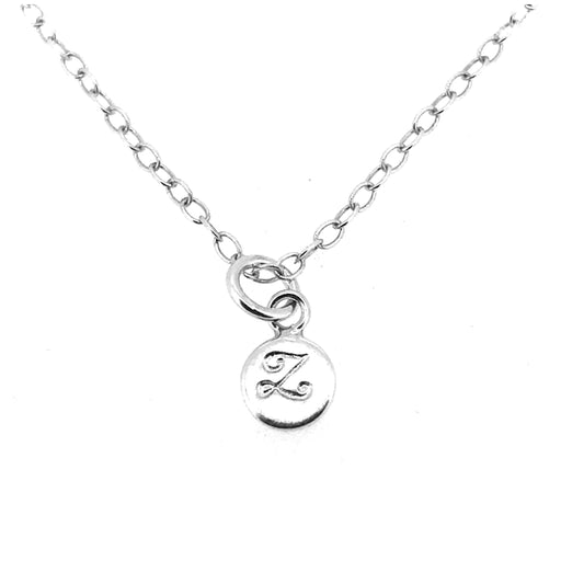 Handcrafted sterling silver initial Z pendant necklace