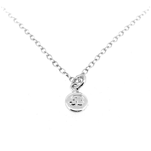 Personalised 6mm sterling silver disc pendant with engraved letter B