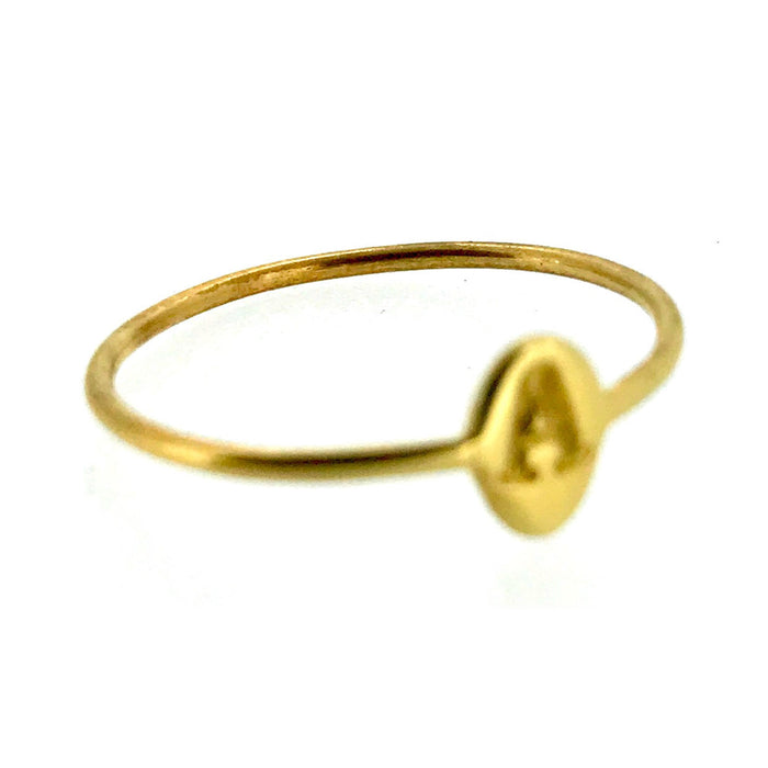 Elegant 18ct Gold Vermeil Oval Signet Ring featuring a hand-stamped Letter A Typewriter font
