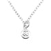 Initial B Necklace with sterling silver disc pendant and ballroom font
