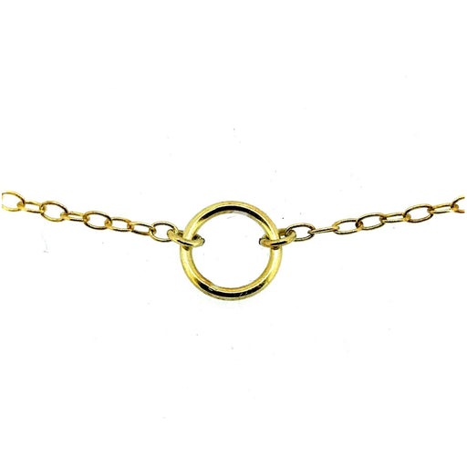 18ct gold vermeil Karma Necklace with 8mm circle pendant symbolizing positive energy