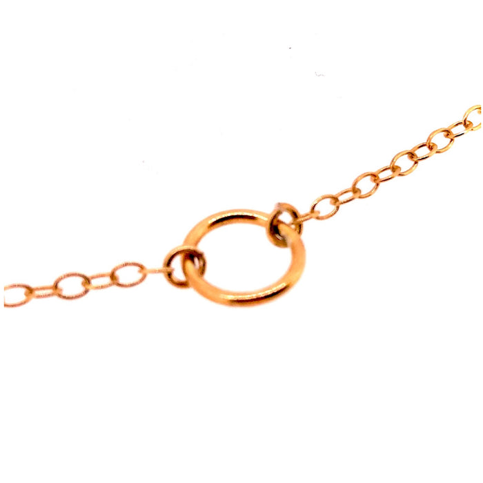 Handcrafted 18ct rose gold vermeil Karma Necklace featuring an elegant circle pendant