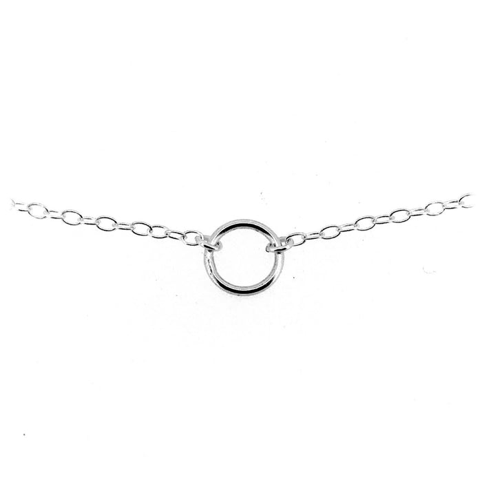 8mm sterling silver circle pendant Karma Necklace symbolizing positive energy