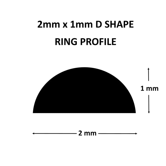 18K Yellow Gold D-Shape Wedding Ring - 2mm x 1mm US Sizes