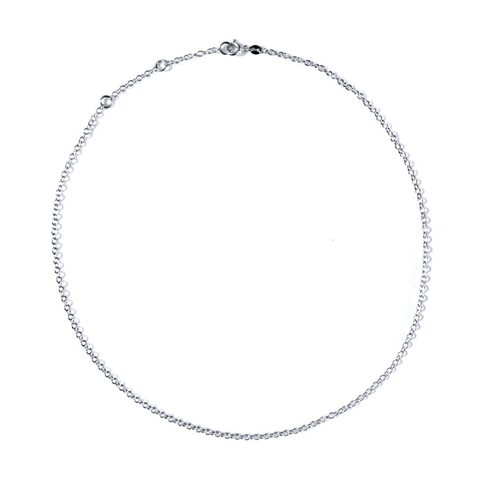 Handcrafted 2.3mm oval link chain necklace in sterling silver