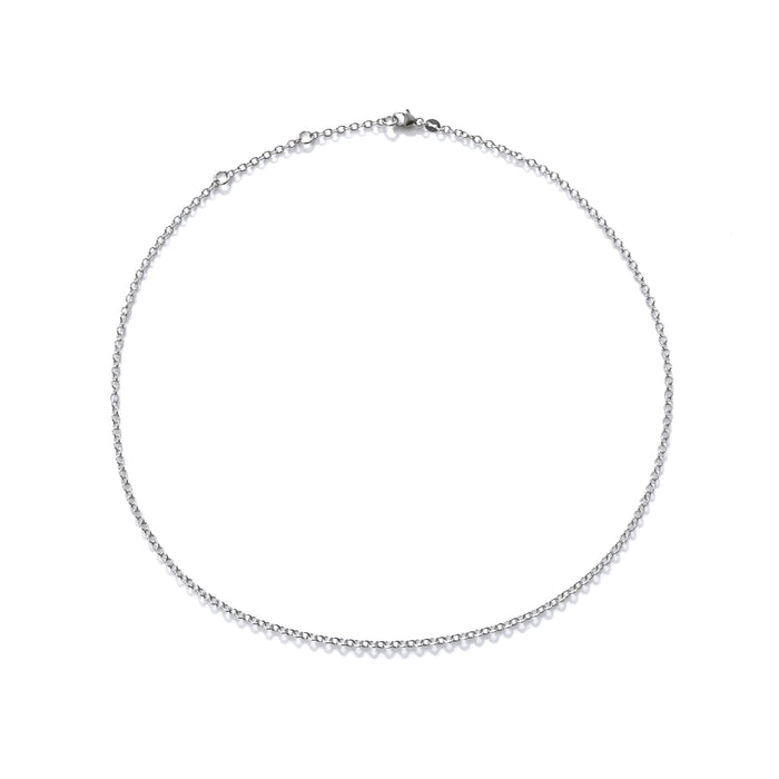 Sterling silver chain necklace with customizable clasp options