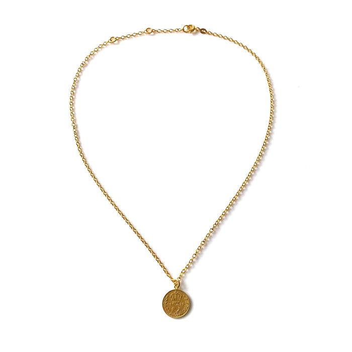 Authentic 1918 Royal Mint Coin Necklace in Gold