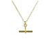 Timeless 18ct Gold Plated T-Bar Pendant on Chic Oval Link Chain