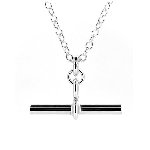 Handcrafted Sterling Silver T-Bar Necklace with Albert Pendant
