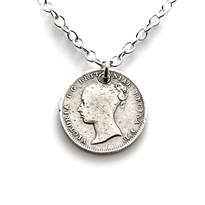 1849 Classic Legacy Necklace | Unique British Four Pence Coin | Roberts & Co Old Money Collection