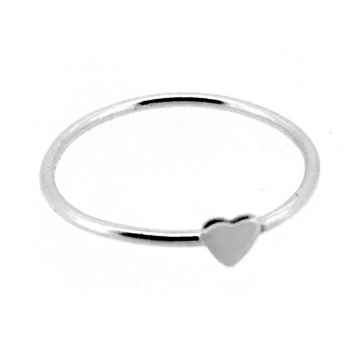 Romantic heart ring in sterling silver, perfect for stacking