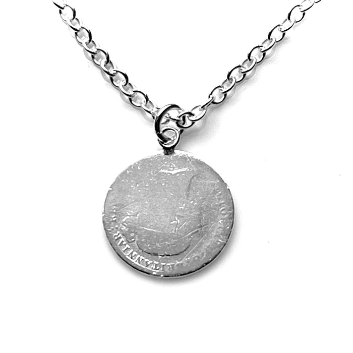 The Faded Chronicle Necklace | 1800's Antique British Threepence Coin | Time-Worn Treasure Collection